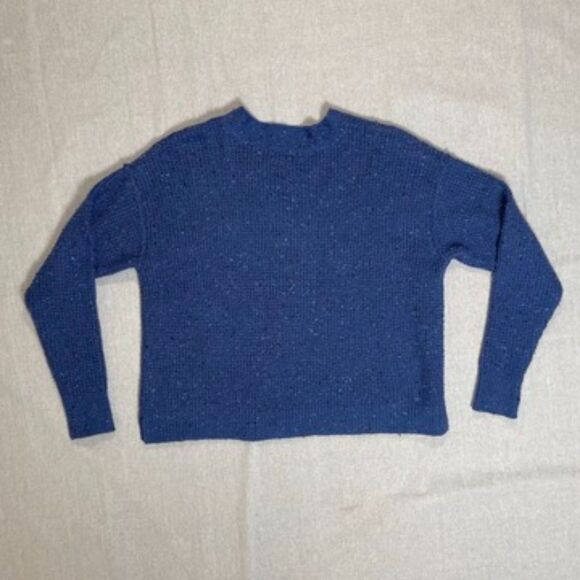 a.n.a - A New Approach | Blue Y-Neck Long Sleeve Pullover Sweater | Small - Picture 5 of 11
